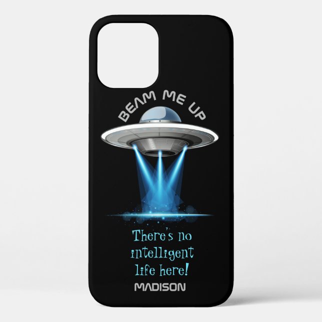 Custom name & text UFO Spaceship phone cases (Back)