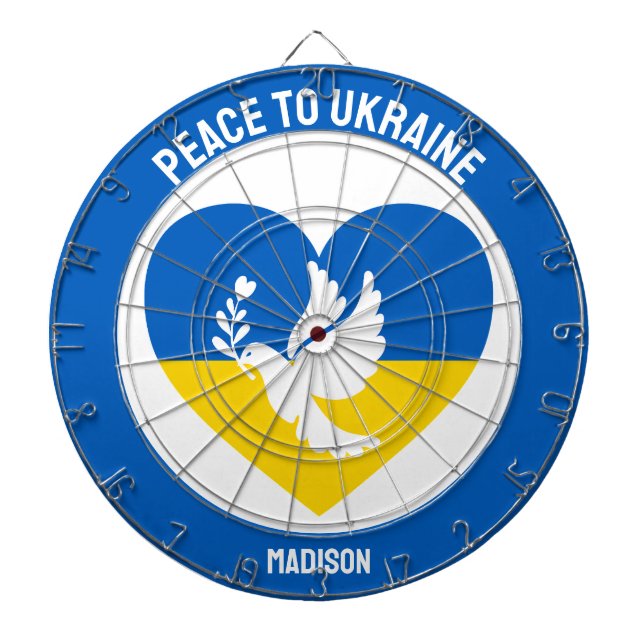 Custom Name & Text Ukraine Dart Board (Front)