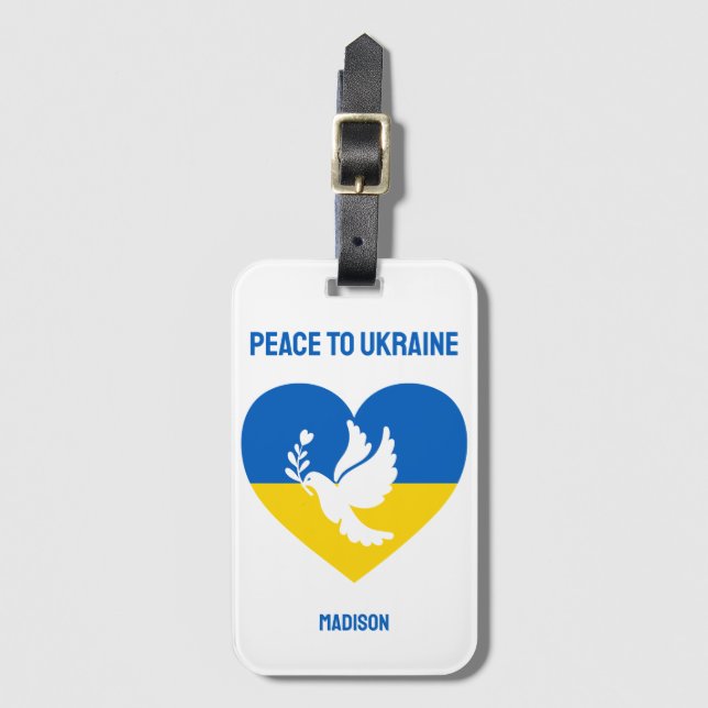 Custom Name & Text Ukraine Luggage Tag (Front Vertical)