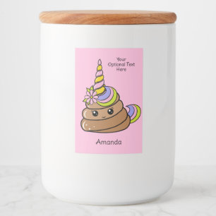 Custom Name & Text Unicorn Poop Food Label