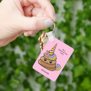 Custom Name & Text Unicorn Poop Keychain