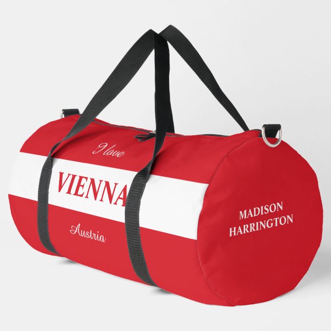 Custom Name & Text Wien - Vienna Duffle Bag (Left Corner)