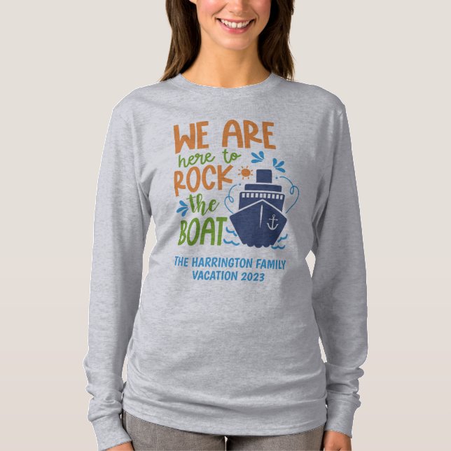 Custom Name, Text & Year Cruise T-Shirt (Front)