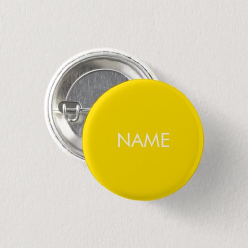 Custom name text yellow minimalist pin button