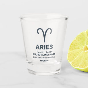 Custom Name / Text Zodiac Sign Aries Shot Glass