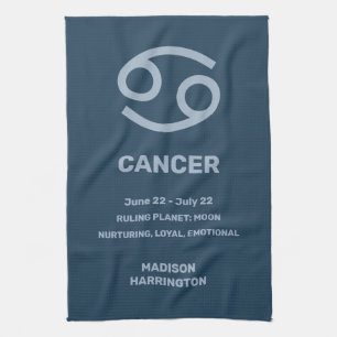 Custom Name / Text Zodiac Sign Cancer Kitchen Towel
