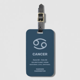 Custom Name / Text Zodiac Sign Cancer Luggage Tag