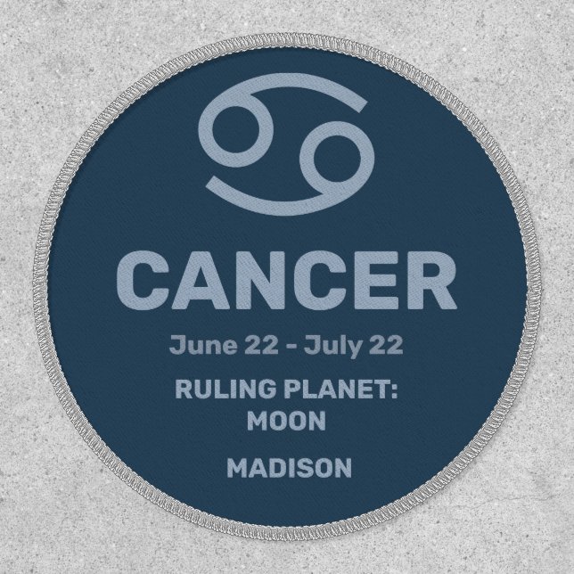 Custom Name / Text Zodiac Sign Cancer Patch (Front)
