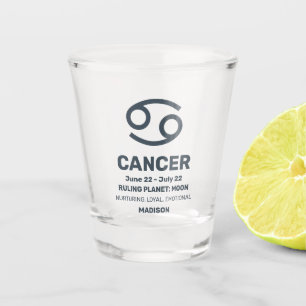 Custom Name / Text Zodiac Sign Cancer Shot Glass