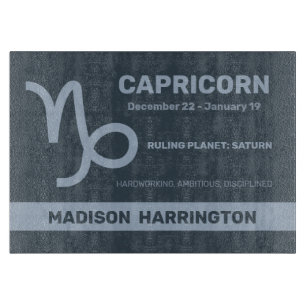 Custom Name / Text Zodiac Sign Capricorn Cutting Board