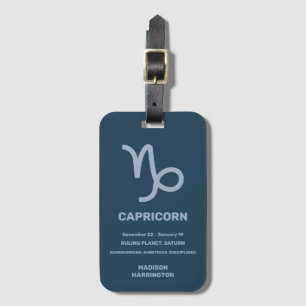 Custom Name / Text Zodiac Sign Capricorn Luggage Tag
