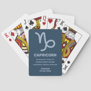 Custom Name / Text Zodiac Sign Capricorn Poker Cards