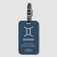 Custom Name / Text Zodiac Sign Gemini