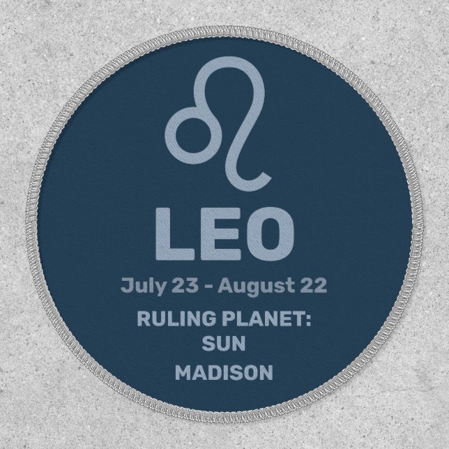 Custom Name / Text Zodiac Sign Leo Patch (Front)