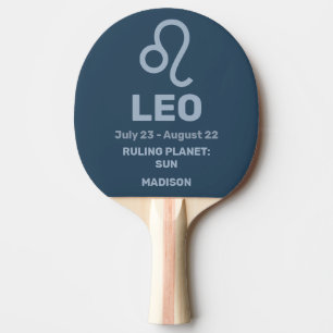 Custom Name / Text Zodiac Sign Leo Ping Pong Paddle