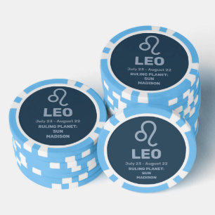 Custom Name / Text Zodiac Sign Leo Poker Chips
