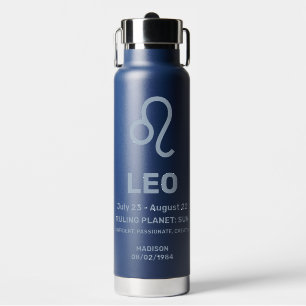 Custom Name / Text Zodiac Sign Leo Water Bottle