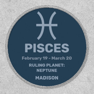 Custom Name / Text Zodiac Sign Pisces Patch