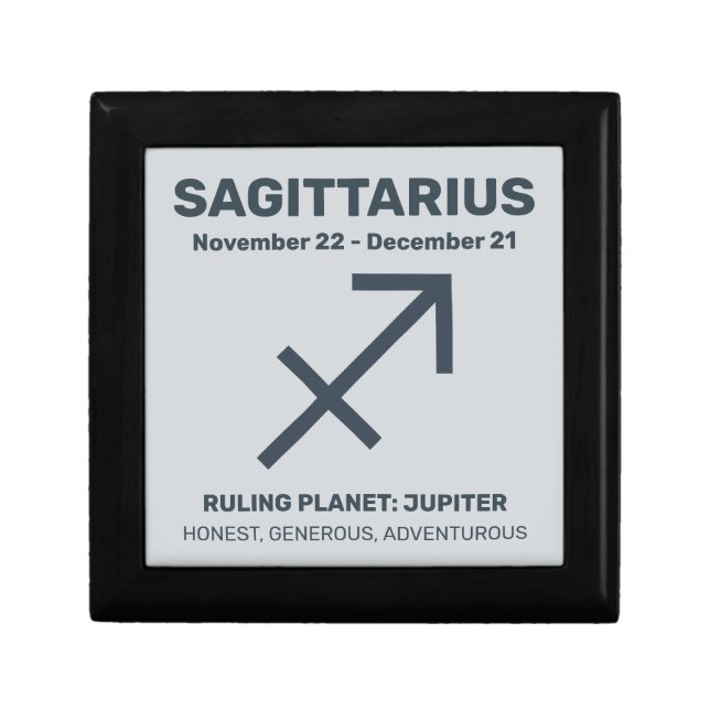 Custom Name / Text Zodiac Sign Sagittarius Gift Box (Front)