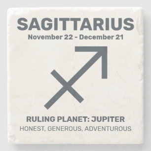 Custom Name / Text Zodiac Sign Sagittarius Stone Coaster