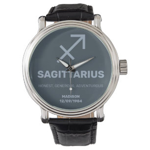 Custom Name / Text Zodiac Sign Sagittarius Watch