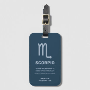 Custom Name / Text Zodiac Sign Scorpio Luggage Tag