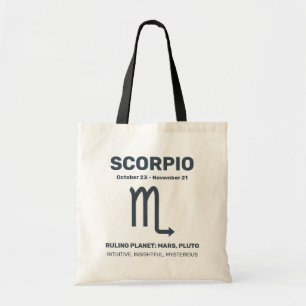 Custom Name / Text Zodiac Sign Scorpio Tote Bag