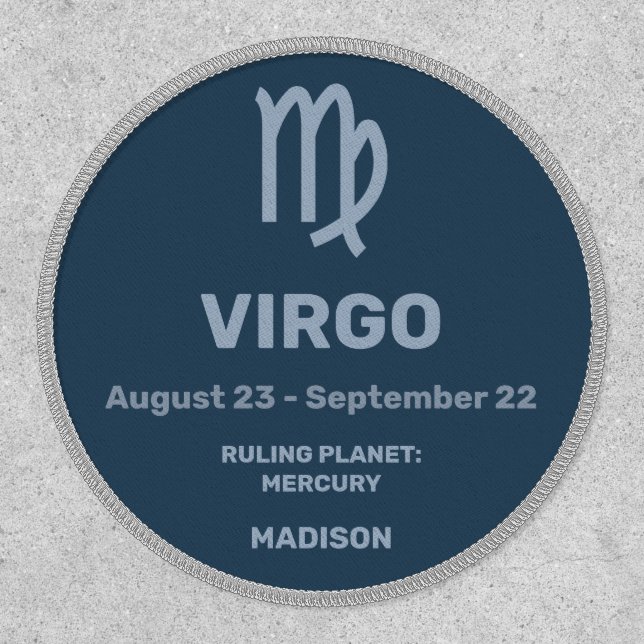 Custom Name / Text Zodiac Sign Virgo Patch (Front)