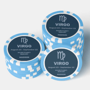 Custom Name / Text Zodiac Sign Virgo Poker Chips
