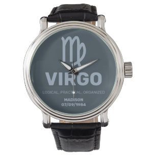 Custom Name / Text Zodiac Sign Virgo Watch
