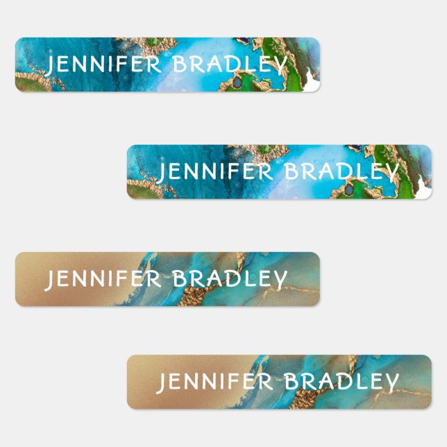 Custom Name Textured Earth Personalized Clothing Labels (Group)