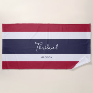 Custom Name Thailand Colors Beach Towel