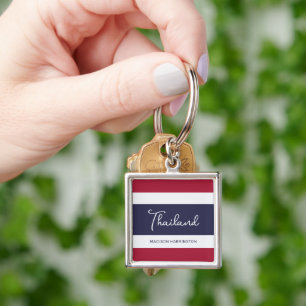 Custom Name Thailand Colors Keychain