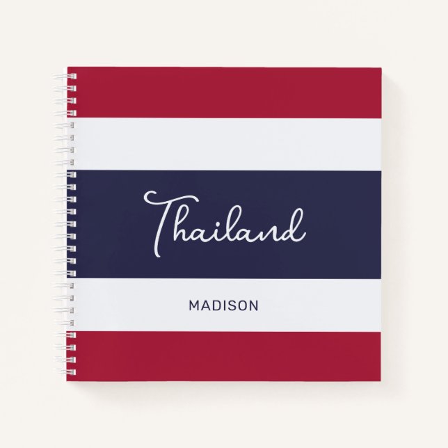 Custom Name Thailand Colors Notebook (Front)