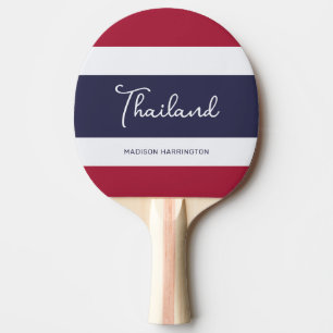 Custom Name Thailand Colors Ping Pong Paddle