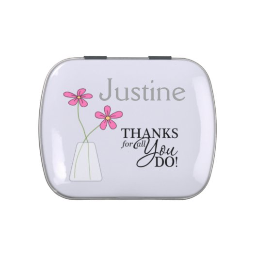 Custom Name Thanks for all You Do! Candy Tins (Top)