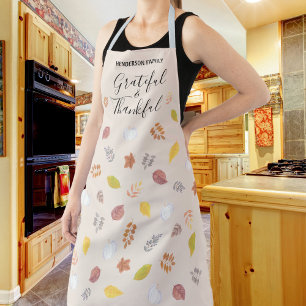 Custom Name Thanksgiving Friendsgiving Leaves  Apron