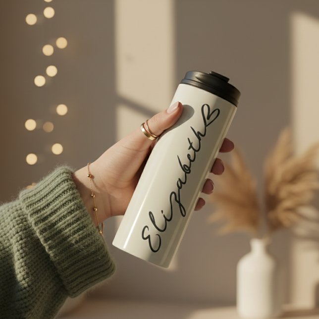 Custom Name Thermal Tumbler Gift for Bridesmaids (Custom Name Thermal Tumbler Gift for Her, Mom & Wife, Custom Bridal Party Personalized Tumbler Cup)