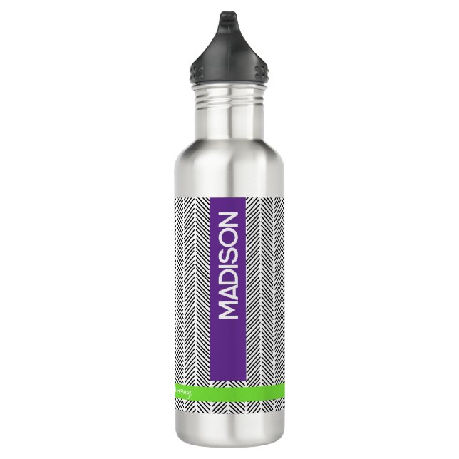 Custom Name Thermal Tumbler | Personalized Purple  Stainless Steel Water Bottle (Right)