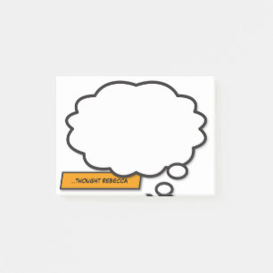 Custom Name Think Bubble Fun Comic Book Post-it Notes