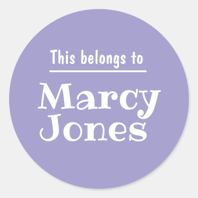 Custom Name This Belongs To Personalized Stickers  (Front)