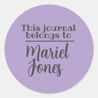 Custom Name This Journal Belongs To Stickers