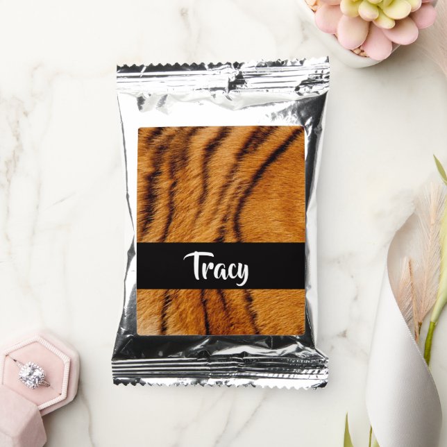 Custom name tiger skin coffee drink mix (Wedding)