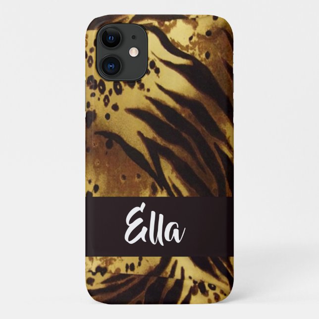 Custom name tiger skin print Case-Mate iPhone case (Back)
