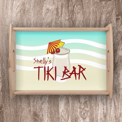 Custom Name Tiki Bar Serving Tray