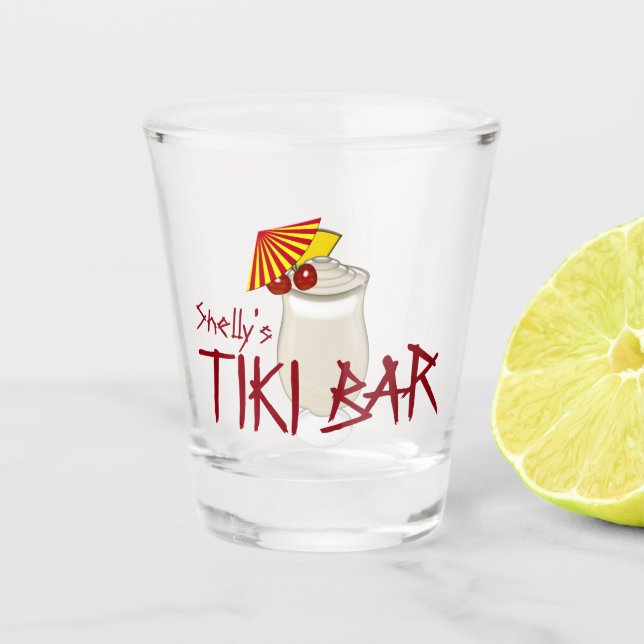 Custom Name Tiki Bar Shot Glass (Front)