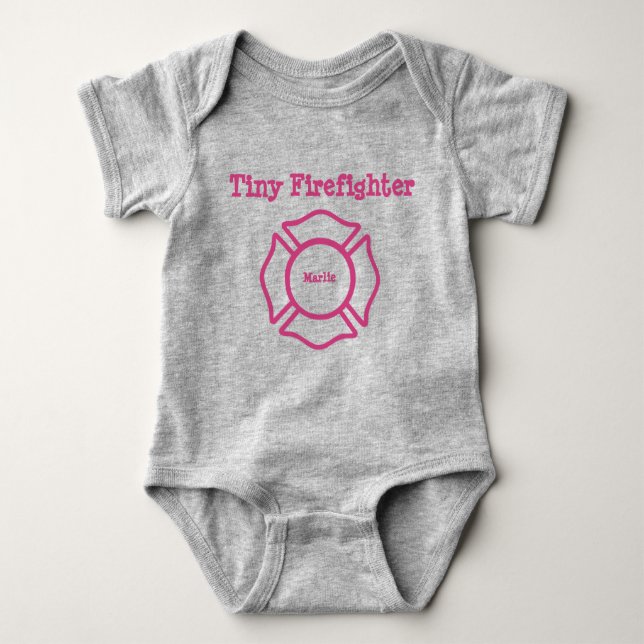 Custom Name Tiny Firefighter Bodysuit (Front)