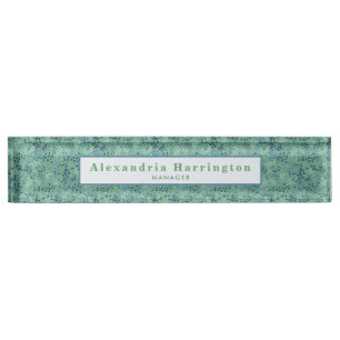 Custom Name Tiny Floral Unique Cubicle Decor Desk Name Plate
