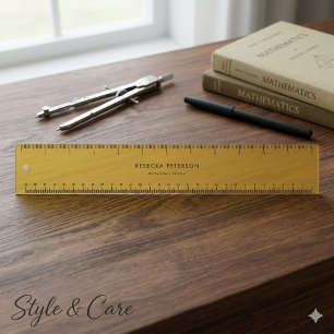 Custom Name & Title 12 Inch Metallic Gold Ruler