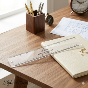 Custom Name & Title 12 Inch Transparent Clear Ruler